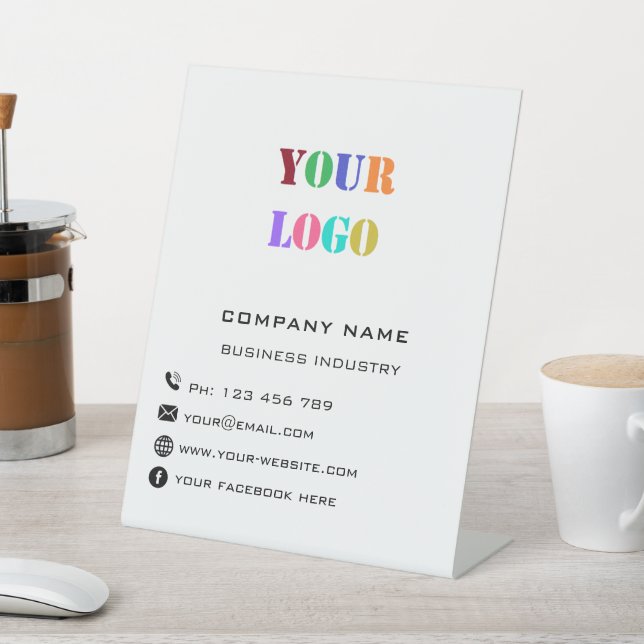 Custom Company Logo Text Business Pedestal Sign (In SItu)