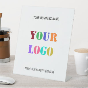 Custom Company Logo Text Business Pedestal Sign