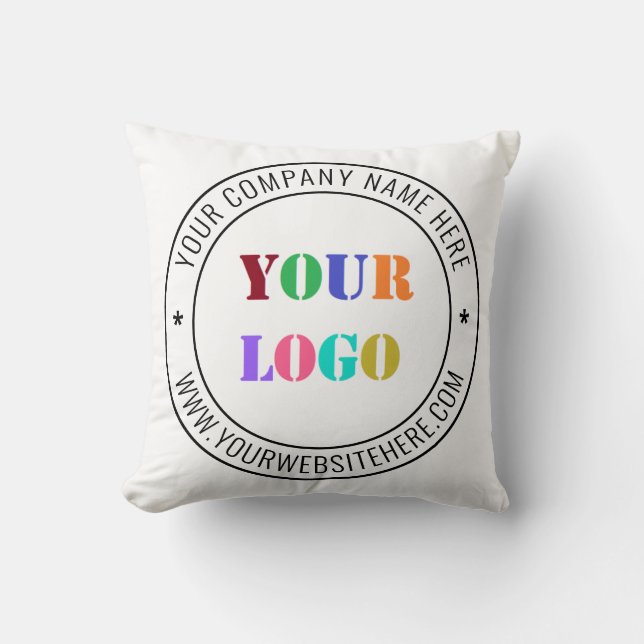 Custom Company Logo Text Business Pillow Template (Front)