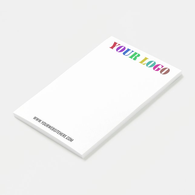 Custom Company Logo Text Business Post-it® Notes (Angled)