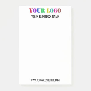 Custom Company Logo Text Business Post it Notes