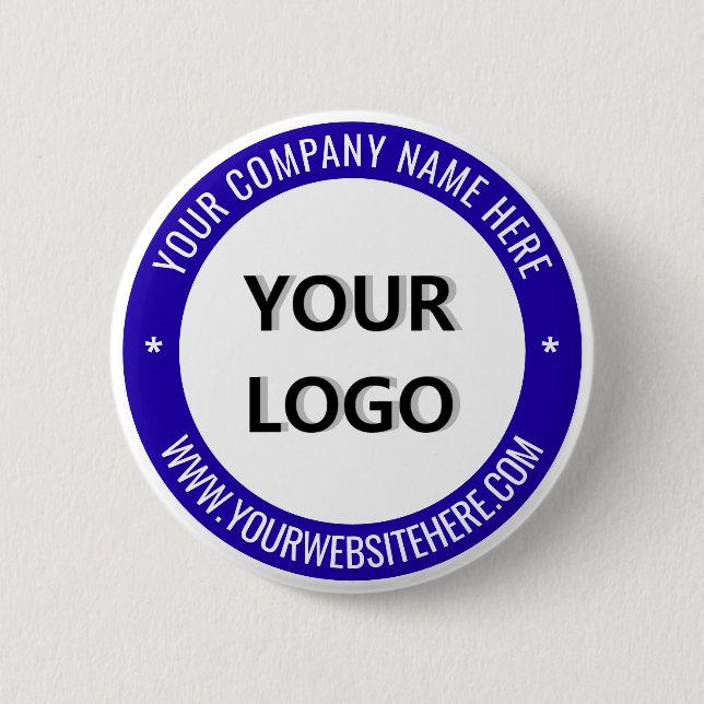 Custom Company Logo Text Business Promotion Button (Front)