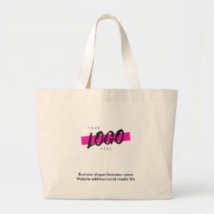 Custom Company Logo text Business Promotional Large Tote Bag