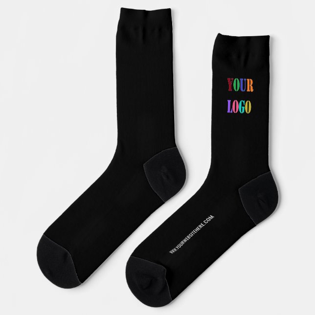 Custom Company Logo Text Business Socks Example (Left)