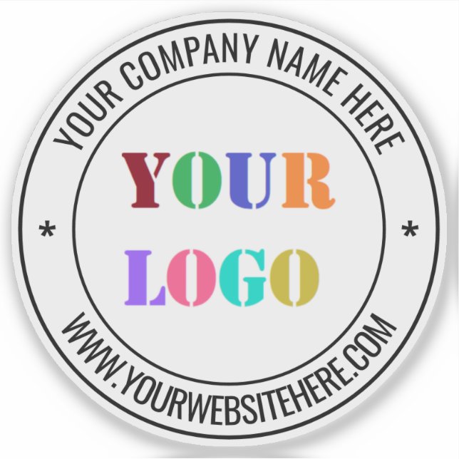 Custom Company Logo Text Business Sticker Template (Front)