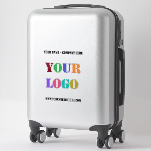 Custom Company Logo Text Business Sticker Template (Suitcase)