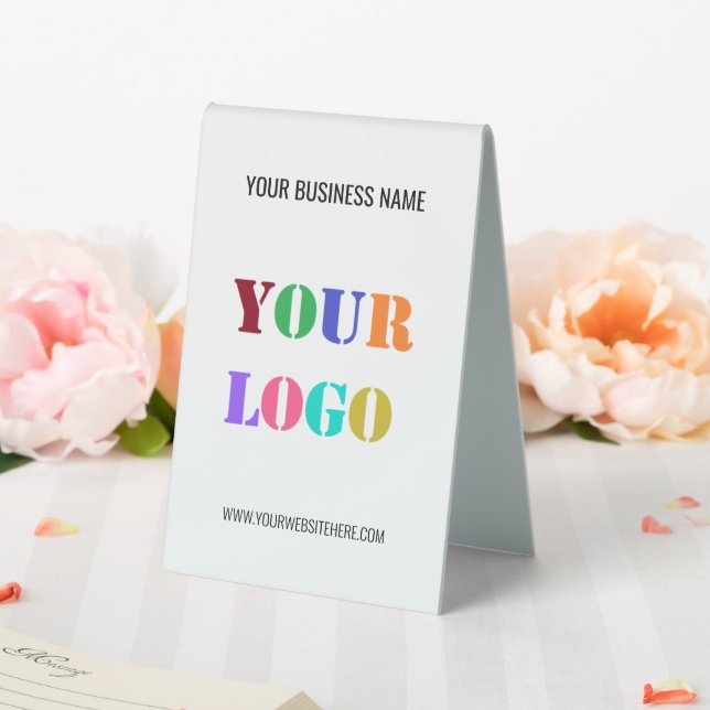 Custom Company Logo Text Business Table Tent Sign (In SItu (Wedding))