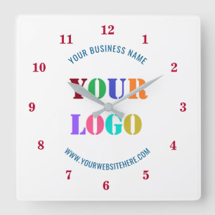 Custom Company Logo Text Business Wall Clock