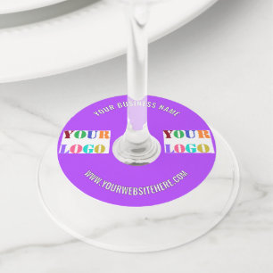 Custom Company Logo Text Business Wine Glass Tag