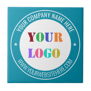 Custom Company Logo Text Ceramic Tile Your Colours