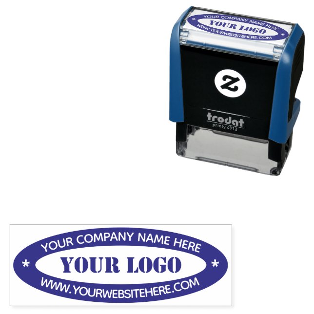 Custom Company Logo Text Colour Oval Stamp Templat (In Situ)