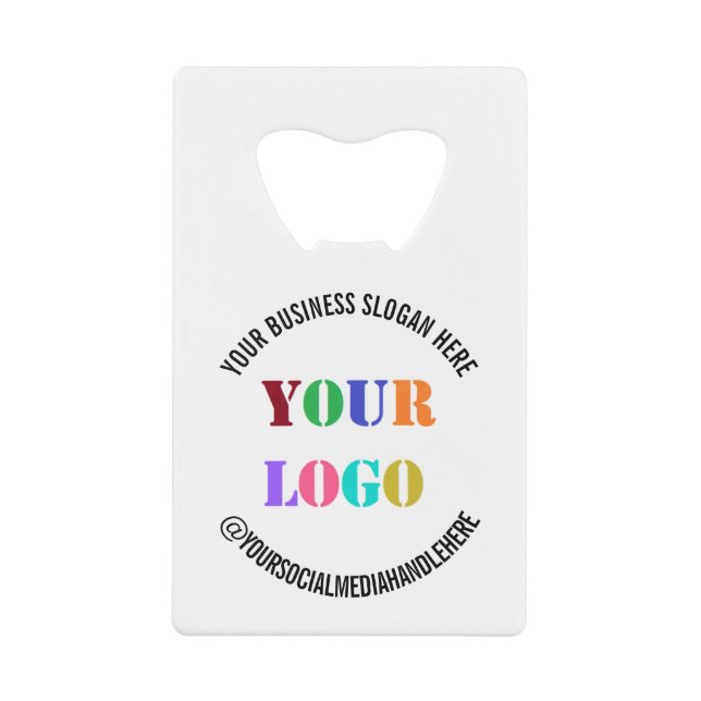 Custom Company Logo Text Credit Card Bottle Opener (Front)
