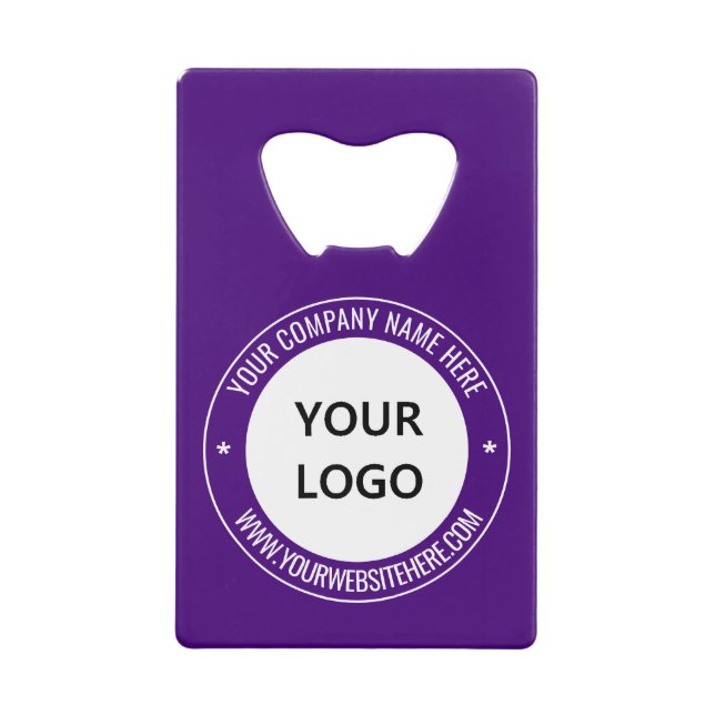 Custom Company Logo Text Credit Card Bottle Opener (Front)