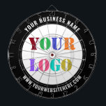 Custom Company Logo Text Dart Board Your Colours<br><div class="desc">Custom Colours and Font - Dartboards with Your Company Logo and Text Promotional Business Personalised Dart Board - Add Your Logo / Image or QR Code - Photo / and Text / Information - Resize and move elements with Customisation tool. Choose / add your favourite background and text colours /...</div>