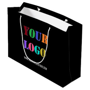 Custom Company Logo Text Gift Bag - Choose Colours