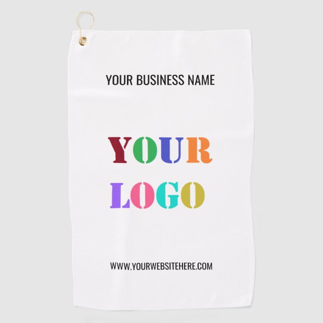 Custom Company Logo Text Golf Towel Template (Front)