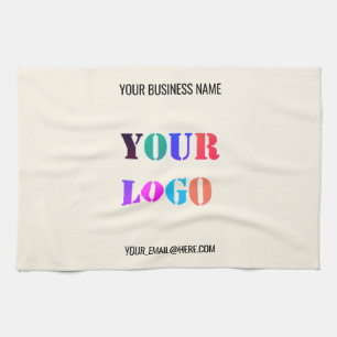 Custom Company Logo Text Kitchen Towels Template
