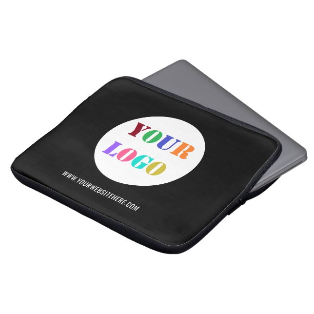 Custom Company Logo Text Laptop Sleeve Your Colour (Front Top)