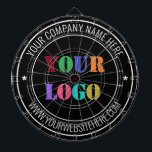 Custom Company Logo Text Office Dart Board Gift<br><div class="desc">Custom Colours and Font - Your Company Logo or Photo and Name Website or Custom Text Promotional Business or Modern Personal Dartboard / Gift - Add Your Logo - Image - Photo or QR Code / Name - Company / Website or other Information / text - Resize and move or...</div>