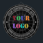 Custom Company Logo Text Office Dart Board Gift<br><div class="desc">Custom Colours and Font - Your Company Logo or Photo and Name Website or Custom Text Promotional Business or Modern Personal Dartboard / Gift - Add Your Logo - Image - Photo or QR Code / Name - Company / Website or other Information / text - Resize and move or...</div>