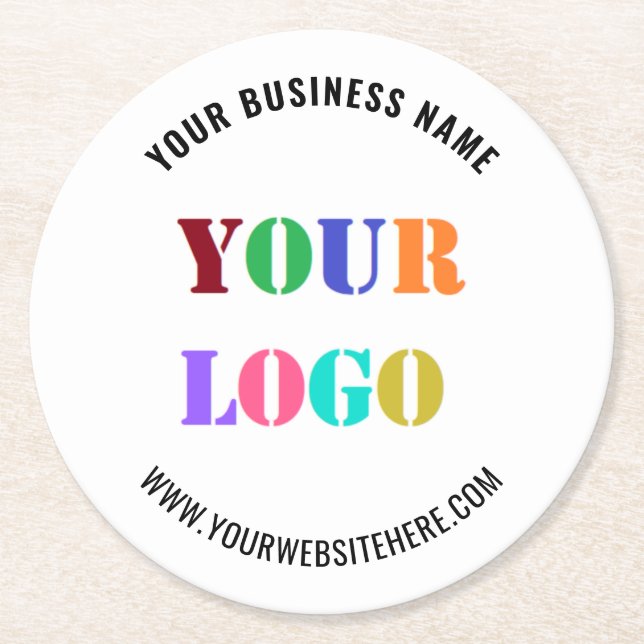 Custom Company Logo Text Paper Coaster Template (Front)
