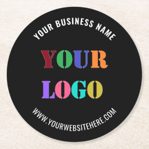 Custom Company Logo Text Paper Coasters Your Colou