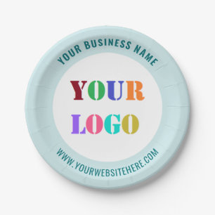 Custom Company Logo Text Paper Plates Your Colours