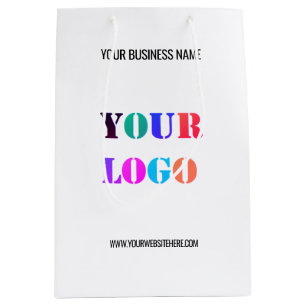 Custom Company Logo Text Paper Shopping Bag