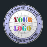 Custom Company Logo Text Personalised Dart Board<br><div class="desc">Custom Colours and Font - Dartboards with Simple Personalised Custom Logo Business Name Text Company Promotional Professional Customisable Stamp Dart Board Gift - Add Your Logo - Image / Name - Company / Website or Phone or Email / more - Resize and move or remove and add elements / text...</div>