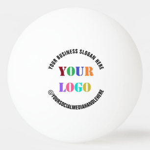 Custom Company Logo Text Ping Pong Ball Example