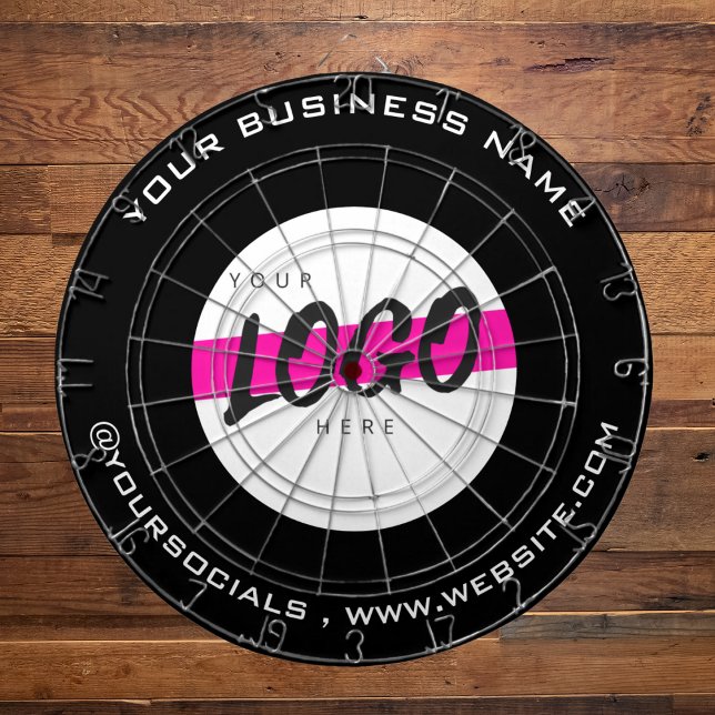 Custom Company Logo Text Promotional B&W  Dartboard (Creator Uploaded)