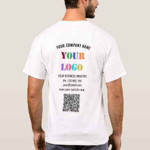 Custom Company Logo Text QR Code Business T-Shirt