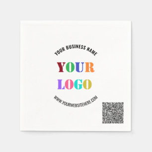 Custom Company Logo Text QR Code Napkins Template
