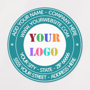 Custom Company Logo Text Round Labels Your Colours