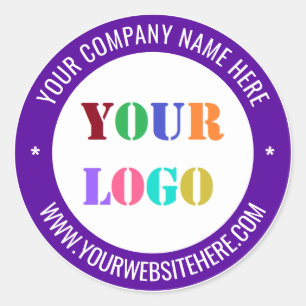 Custom Company Logo Text Stamp Sticker Your Colour