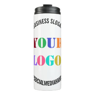 Custom Company Logo Text Thermal Tumbler Template