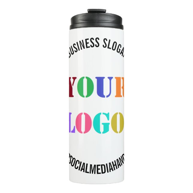 Custom Company Logo Text Thermal Tumbler Template (Front)