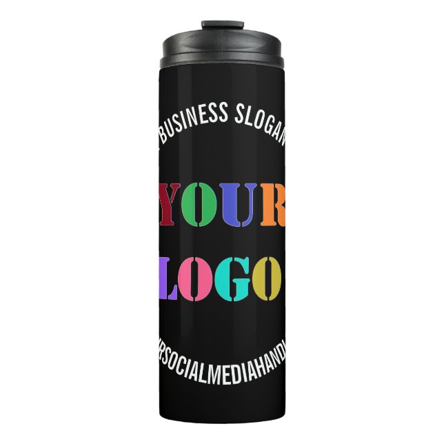 Custom Company Logo Text Thermal Tumbler Template (Front)
