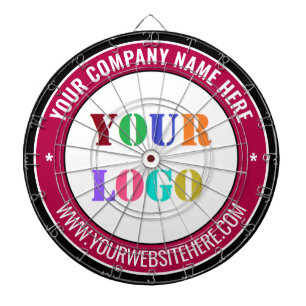 Custom Company Logo Text Your Business Dart Board