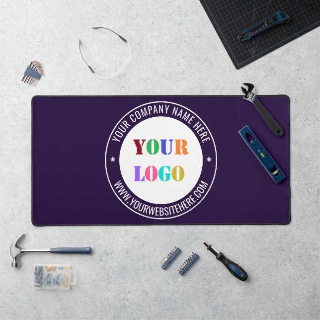 Custom Company Logo Text Your Business Desk Mat (Workstation)