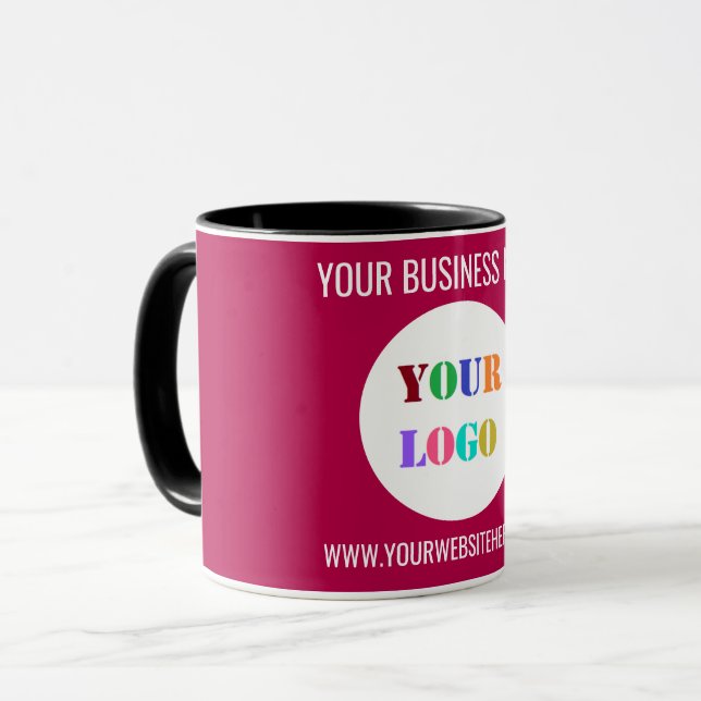 Custom Company Logo Text Your Business Gift Mug (Front Left)