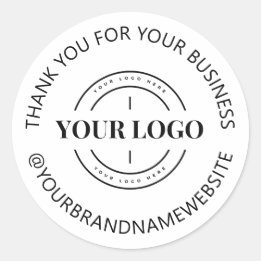 Custom Company Logo Thank You For Your Business Classic Round Sticker