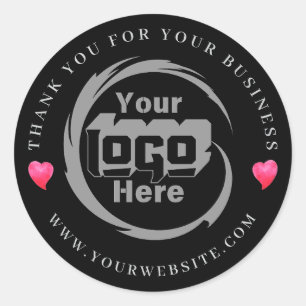Custom Company Logo Thank You For Your Business  Classic Round Sticker