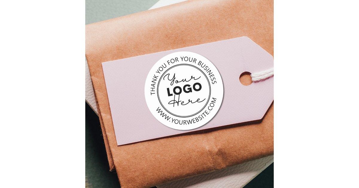 Custom Company Logo Thank You For Your Business Classic Round Sticker ...