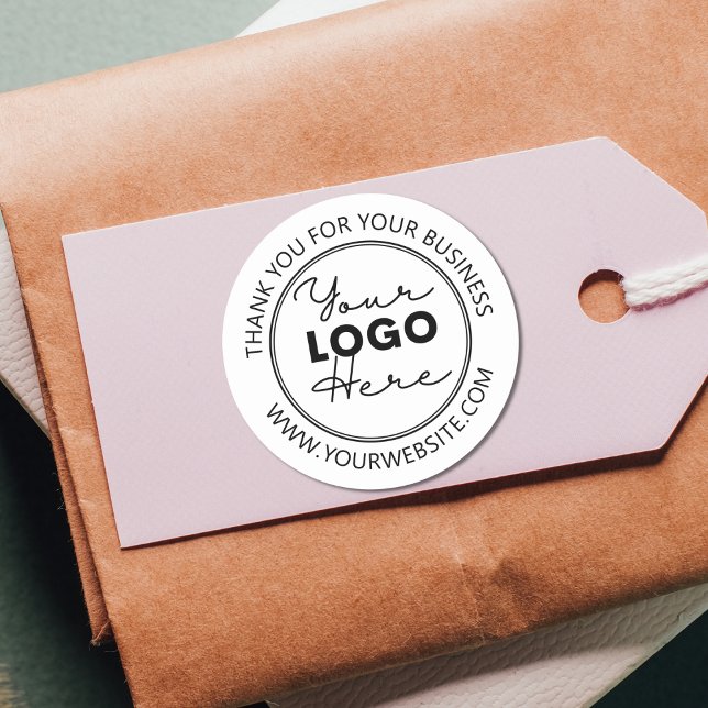 Custom Company Logo Thank You For Your Business Classic Round Sticker (Creator Uploaded)