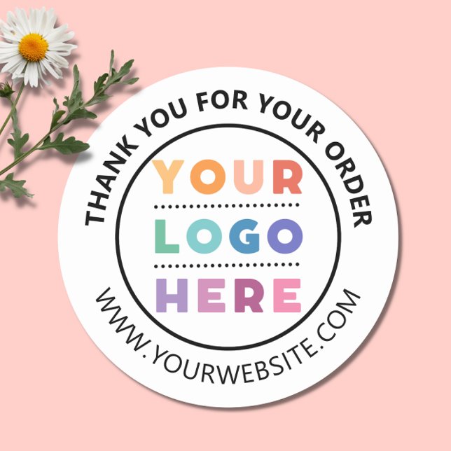 Custom Company Logo Thank You For Your Order Classic Round Sticker (Creator Uploaded)