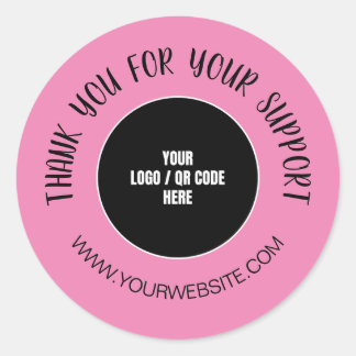 Custom Company Logo Thank You For Your Support Classic Round Sticker