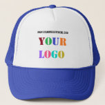 Custom Company Logo Website Business Trucker Hat<br><div class="desc">Trucker Hats with Custom Logo and Text Promotional Business Personalised  - Add Your Logo / Image and Text / Information - Resize and move elements with customisation tool. Please use your logo - image that does not infringe anyone's Copyright !! Good Luck - Be Happy :)</div>