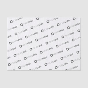 Custom company logo white branded tissue paper