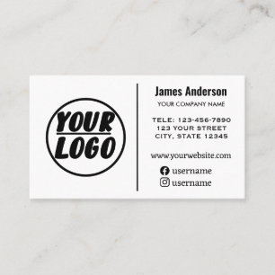 custom company Logo   white minimal Professional  Business Card